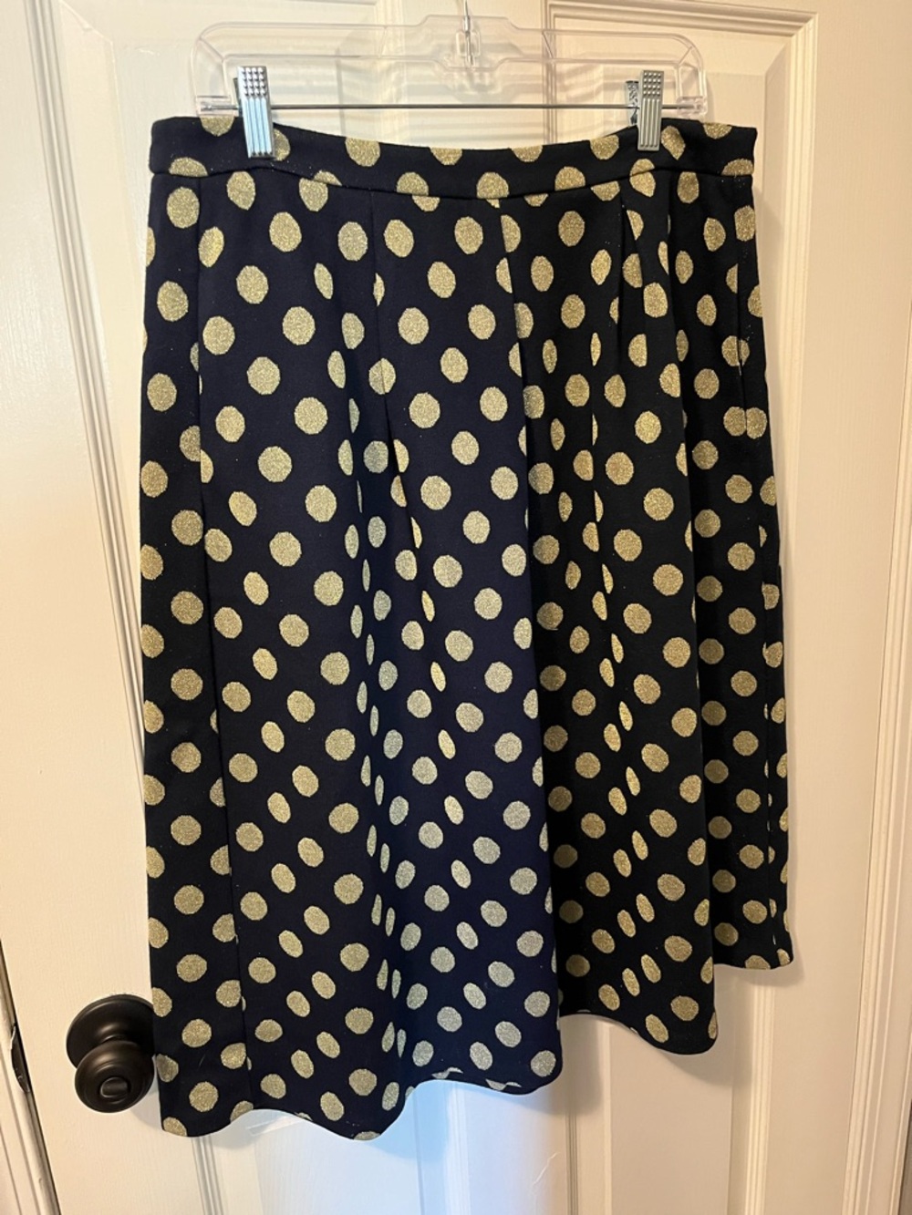 Boden Gold Polka Dot Skirt